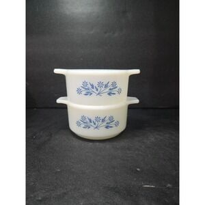 Pyr-O-Rey Blue Daisy Casserole Dishes, Set of 2,, Vintage Dynaware Dishes